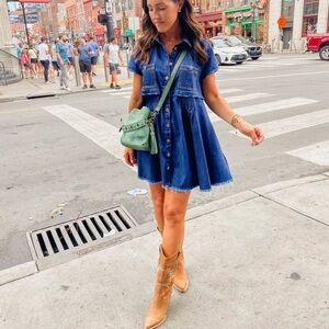 Free People Ronnie Mini Denin Dress NWT